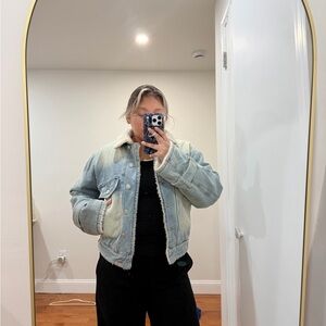 Denim Sherpa-Lined Jacket